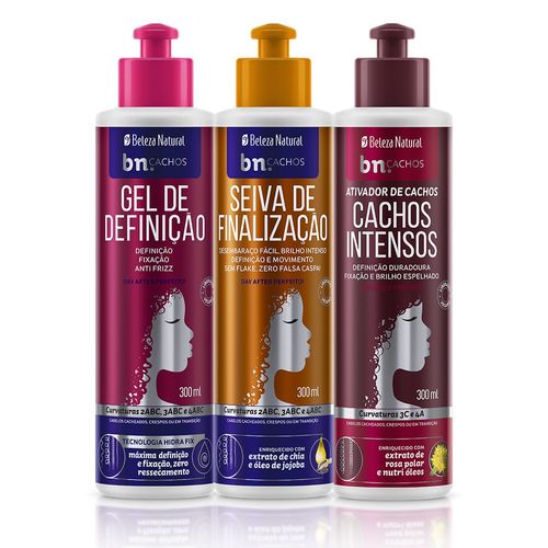 Kit Trio de Finalização Gel Definição + Seiva + Ativador Cachos Intensos (3 itens) | bn.Cachos Kit Trio de Finalização Gel Definição + Seiva + Ativador Cachos Intensos (3 itens) | bn.Cachos
